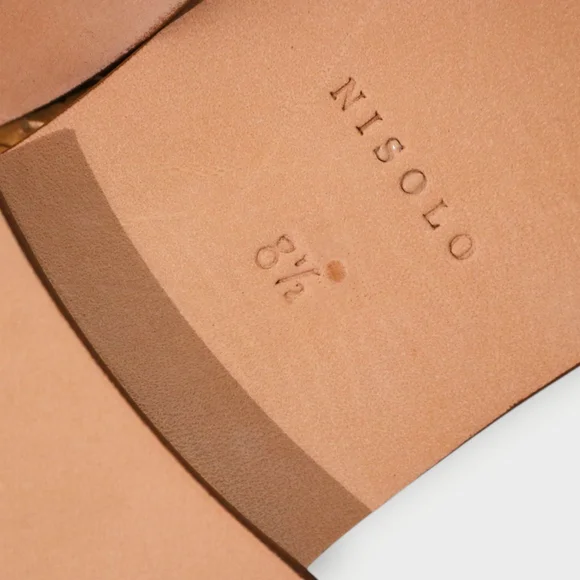 Nisolo Women's 8.5 Brown Ama Woven Mule Brandy Leather Flat Mules Slip On Shoes - Picture 9 of 11